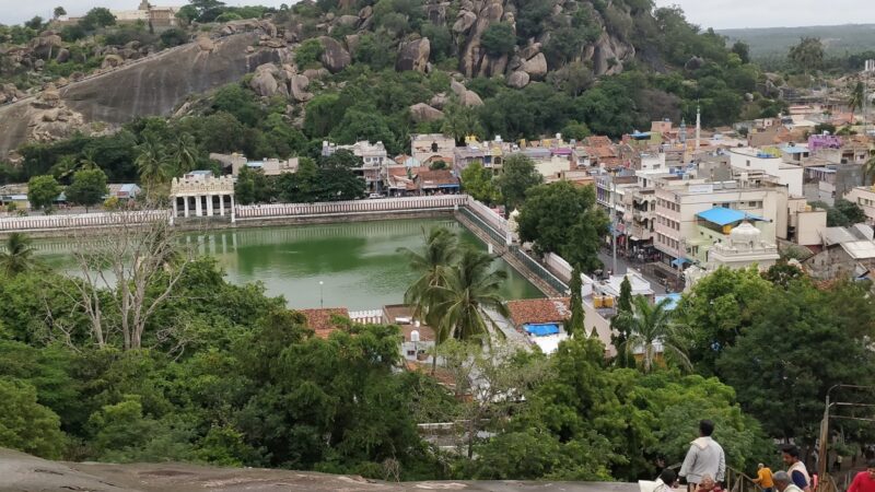 View of temple tank at Sravanabelgola